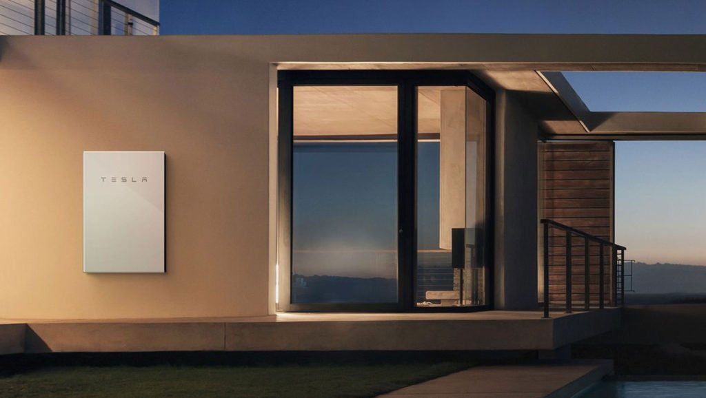 Tesla-Powerwall-On-The-Wall-Of-The-House
